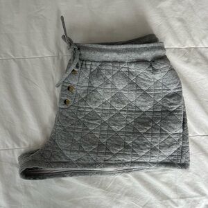 Anthropologie Gray Quilted Skirt with Button Accents
